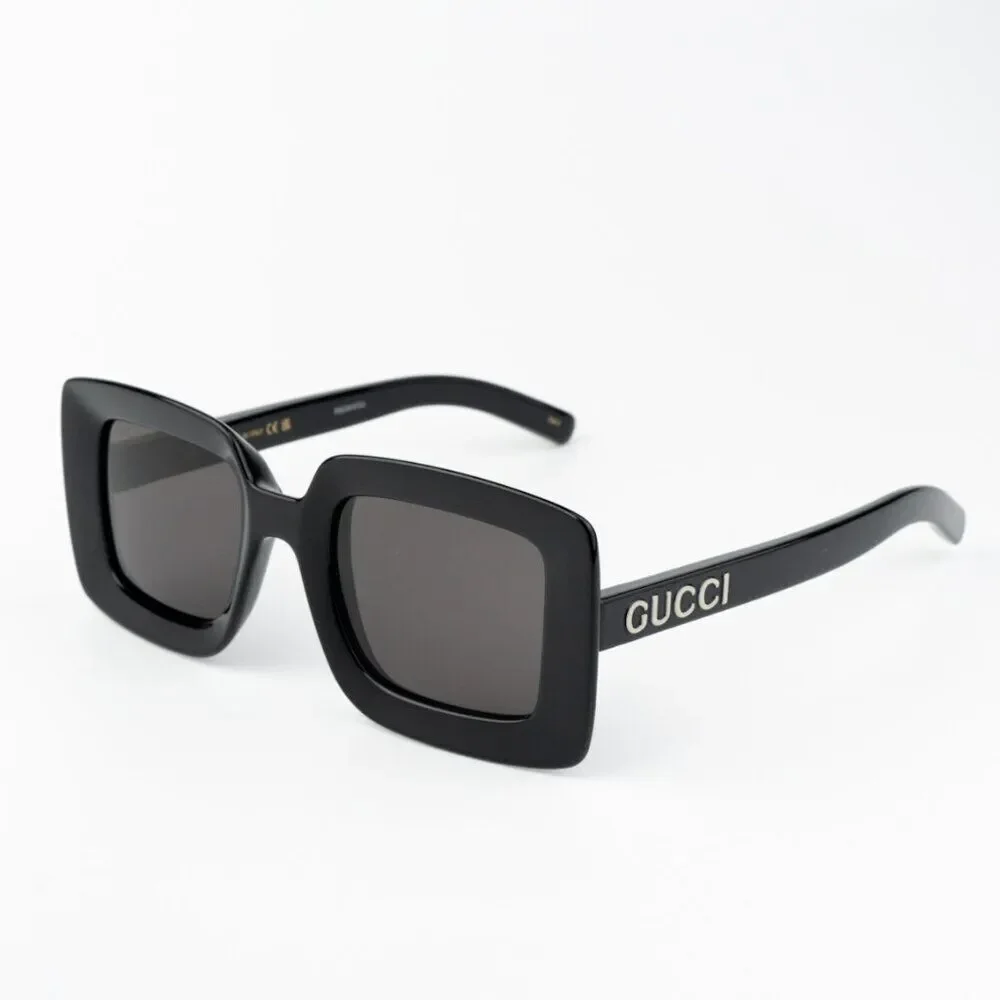 NEW Gucci GG1718S 001 Black Grey Women Square Sunglasses GG 1718S